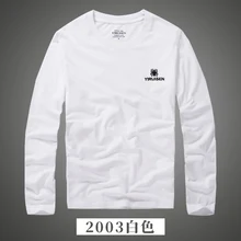  YiRuiSen Brand Embroidery Indian Character Design Solid Long Sleeve T Shirts Men Soft Cotton Autumn Clothing Fashion Top 