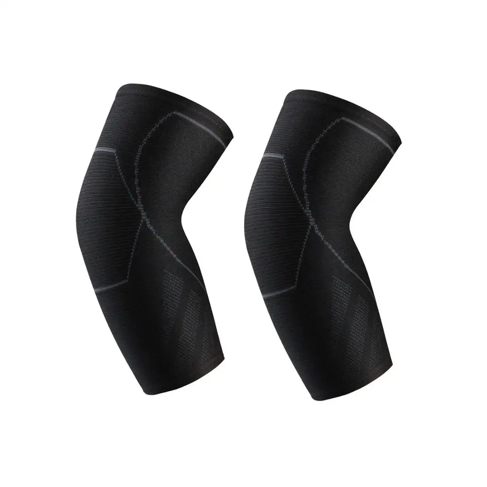 1 Pair Grey GOBYGO утягивающий налокотник поддержка подушечки эластичный бандаж для мужчин Женский Баскетбол Волейбол Фитнес протектор рукава - Цвет: 1 Pair Grey