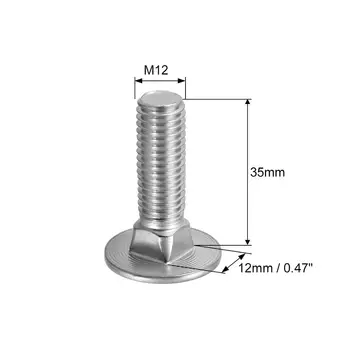 

UXCELL 3pcs Carriage Bolts Neck Carriage Bolt Round Head Square Neck 304 Stainless Steel M10x100/M12x35/M12x60/M12x80mm