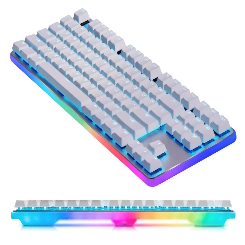 TKL RGB Механическая игровая клавиатура без ключа USB Сквозной и медиа-контроль линейный и тихий Pro