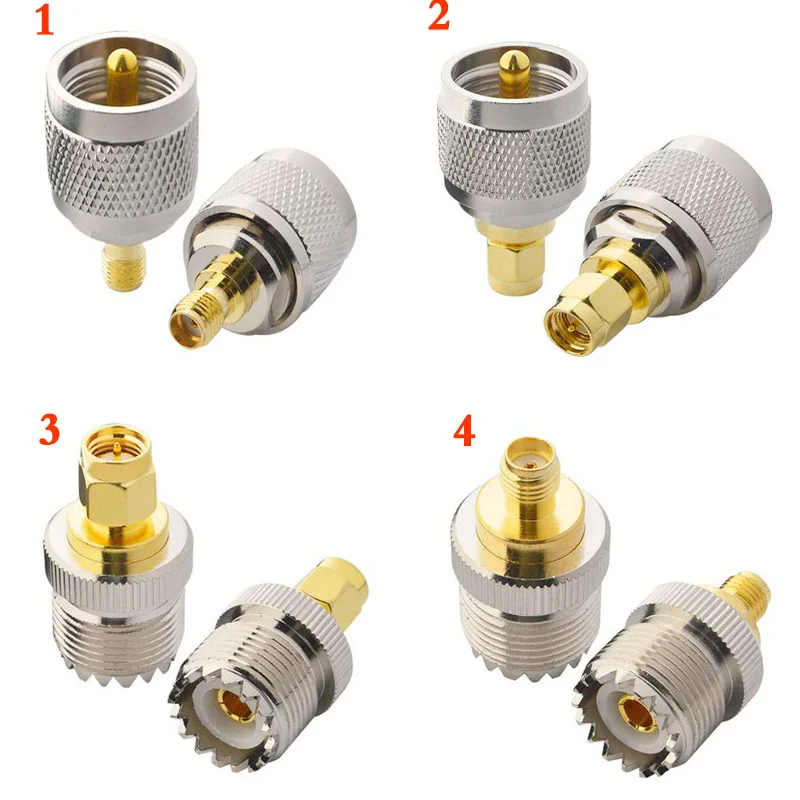 

1Pcs SMA Male Female to UHF PL259 Male Female SO239 Plug RF Adapter Connector Radio Walkie Talkie
