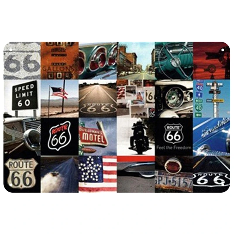 Route 66 табличка металлическая винтажная жестяная вывеска Pin Up потертый шик Декор винтажные металлические знаки украшение бара металлический плакат для паба металлическая пластина