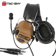 TAC-SKY COMTAC III Silicone Earmuffs Double Pass Edition Outdoor Hunting Sports Noise Reduction Pickup Tactical Headset- CB