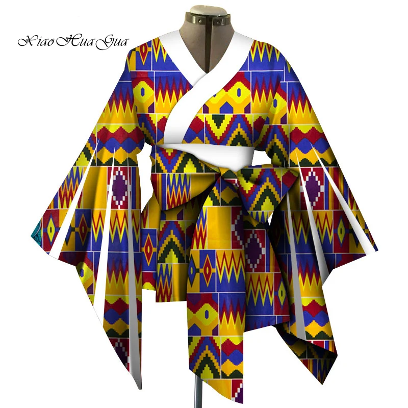 Женское пальто с Африканским принтом повседневный Топ длинным расширяющимся