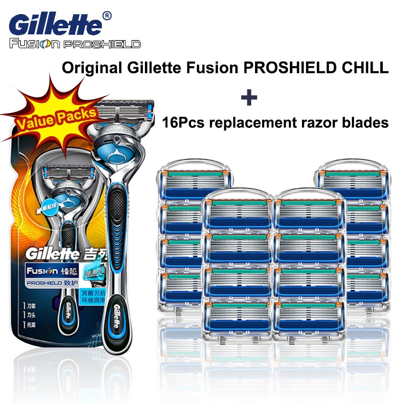 Gillette Fusion 5 PROSHIELD CHILL Straight Safety Razor Shaving Machine Face Shaver