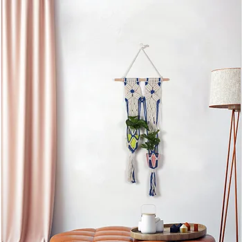 

Hand Made Flower Basket Green vine Pot Planter Hanging Vase Container Wall Plant Basket For Garden t0221
