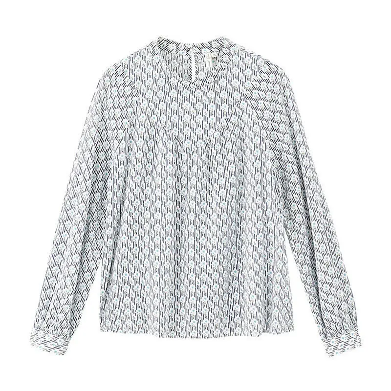 Light Blue INMAN, весна, Новое поступление, женская блузка свободного кроя с круглым вырезом и длинным рукавом - Цвет: Light Blue