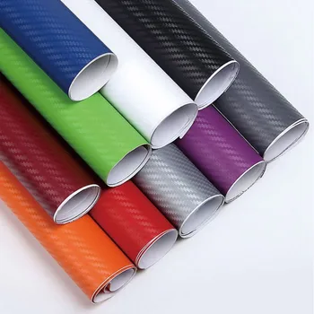

Hot 1.27mx30cm Carbon Fiber Vinyl Car Wrap Sheet Bubble Free Roll Film 3D Car Stickers Decals Car Styling Accessories Hot Sale