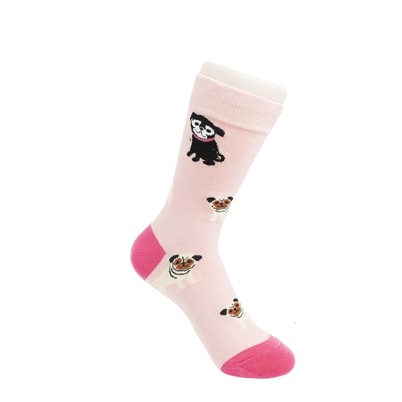 Новинка чесаный хлопок Для женщин носки для девочек Забавный Harajuku Симпатичные кошки и собаки из мультфильма с принтом счастливые носки рождественские носки для малышей; подарок