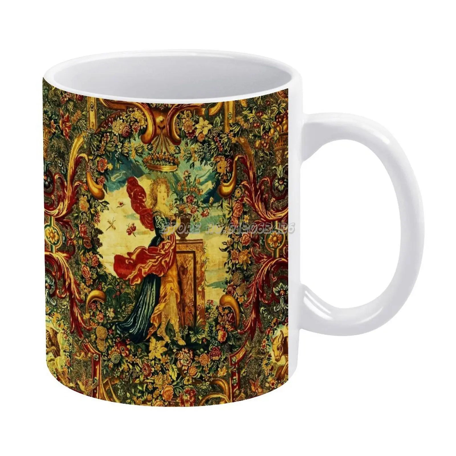 Сезоны и весна флора кофейные кружки с вышивкой в Королевском Стиле Люис 14