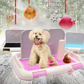 

Seiden Potty, Post, Potty，pet Tog Toilet Convenient Mesh Pet Dog Toilet with Simulation Wall Portable Pet Potty Tray Accessorie