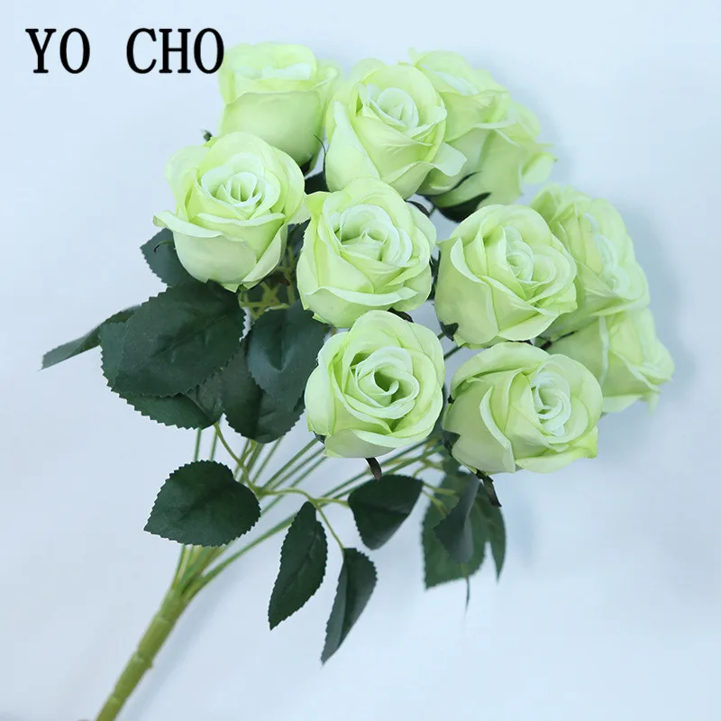 Wedding Bouquets Artificial Rose Flowers 12 Heads Artificial Flowers Rose Bouquet Royal Blue Small Roses Fake Flower Bouquet for Wedding Party Home Decor Silk Flowers