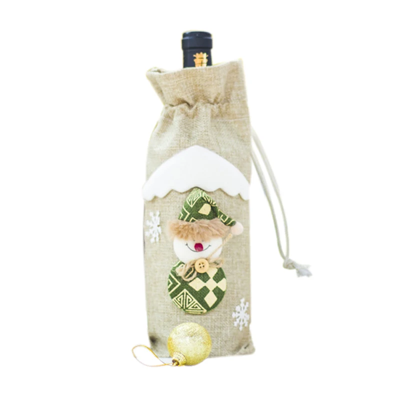 Red Wine Bottle Cover Bags Decoration Home Party christmas merry christmas decoration