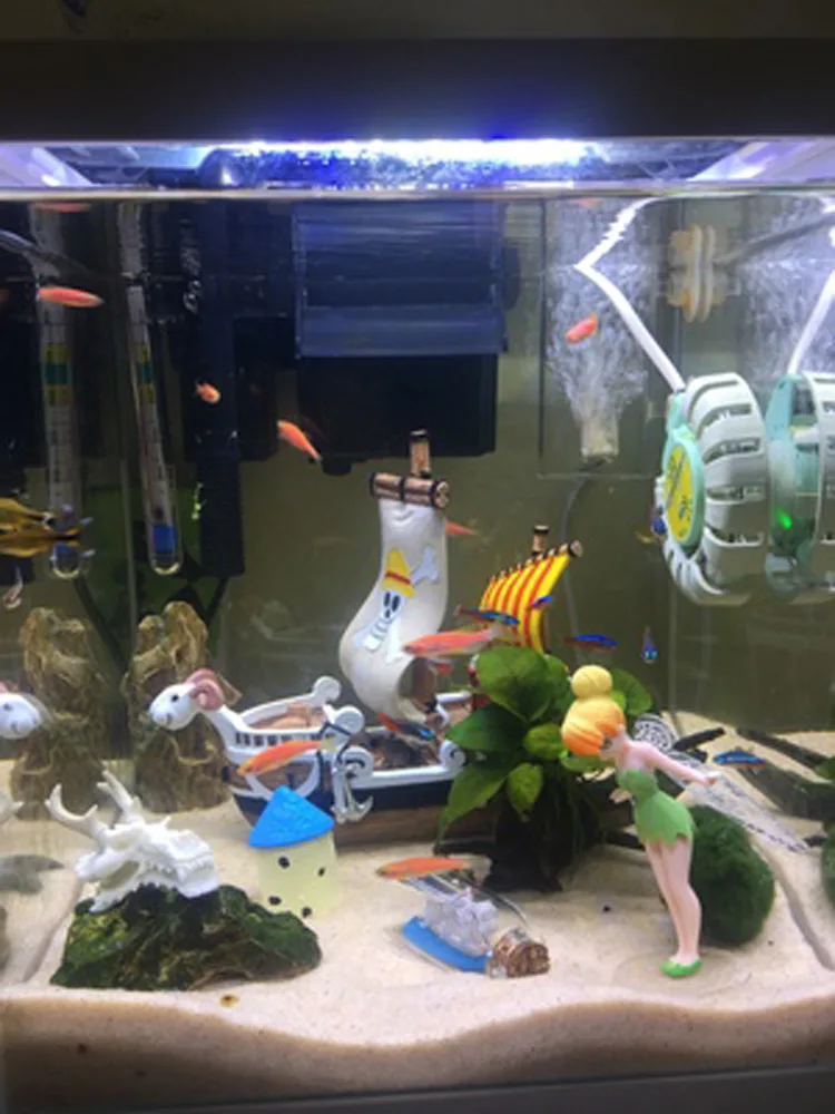 水族館海賊船造園装飾ワンピースメリ海賊ボート水族館の水槽回避難破船クローラボックスsz007 Decorations Aliexpress