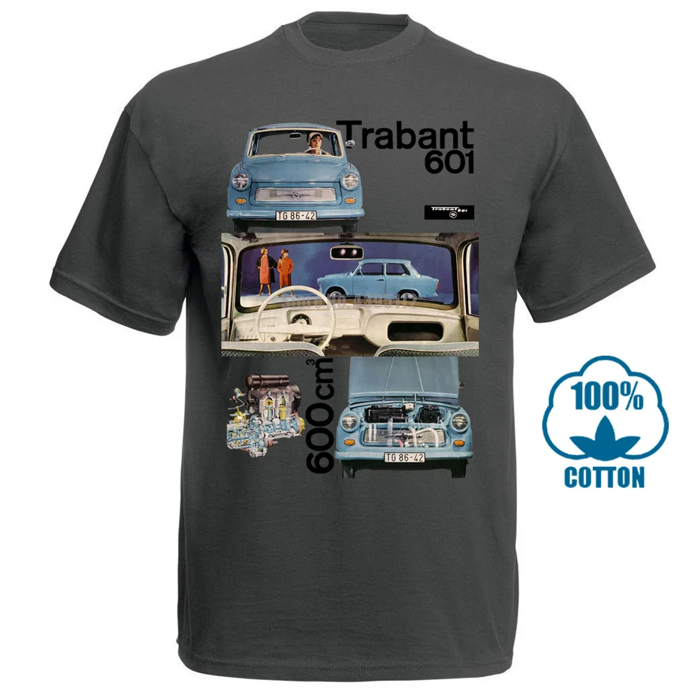 Темно-серый Модная мужская Футболка Maglia Germania Est Comunismo Trabant Auto vintage Ddr s m l Xl Повседневная футболка - Цвет: Темно-серый