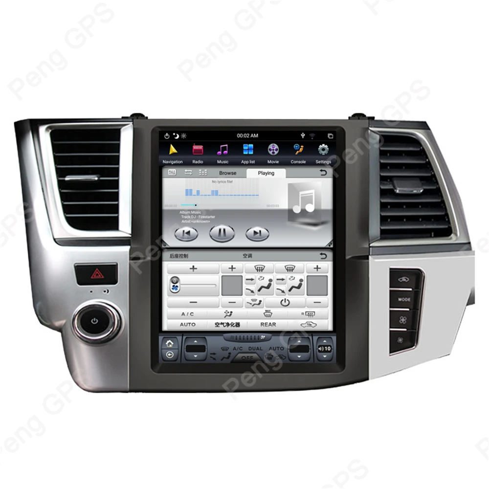 Perfect 6 Core Android 8.1 Tesla Style Car Radio for Toyota Highlander 2014-2018 GPS Navigation DVD Player Touch Screen Monitor 4H Video 2