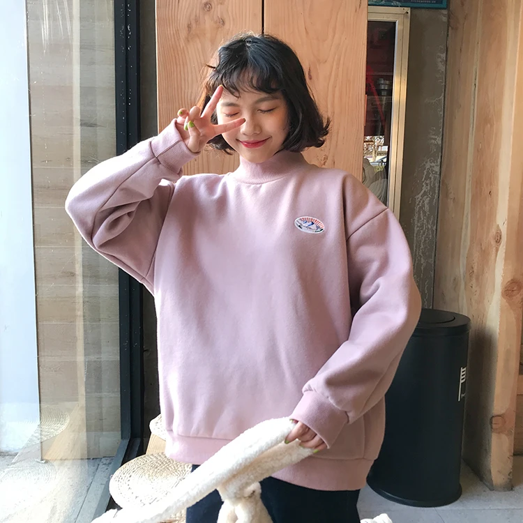 Женские кофты японский Harajuku Ulzzang Повседневная винтажная Ins Толстовка с вышивкой Женская Корейская кавайная одежда для женщин