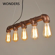 Lámpara colgante Retro Industrial Americana, 5 bombillas Edison, tubería de agua E27, luminaria creativa para Bar, restaurante, cafetería, lustre