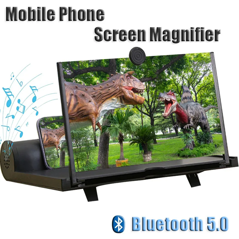 Портативный Bluetooth динамик Hi-Fi музыкальный плеер 12 дюймов 3D мобильный увеличитель