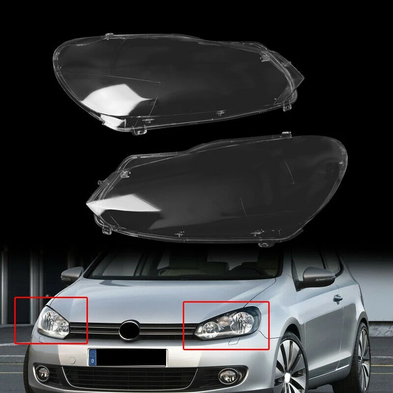Car Headlight Headlamp Lens Lamp Cover Lampshade For Golf 6 Mk6 R 2009