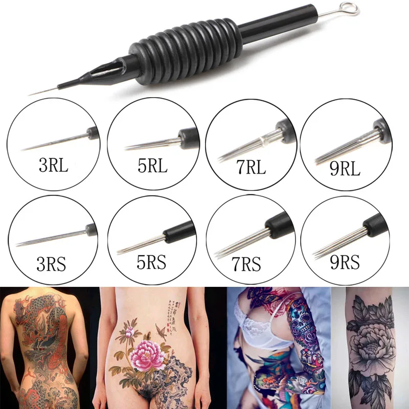 

10pcs R1/R3/R5/R7 Cartridges Disposable Sterilized Electric Microneedle Permanent Makeup Pen Tattoo Needles silicone Handle