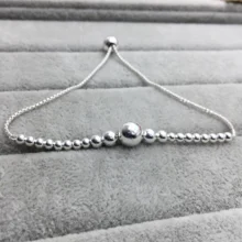 925 пробы Серебряный классический браслет со слайдером для женщин, очаровательные модные ювелирные изделия