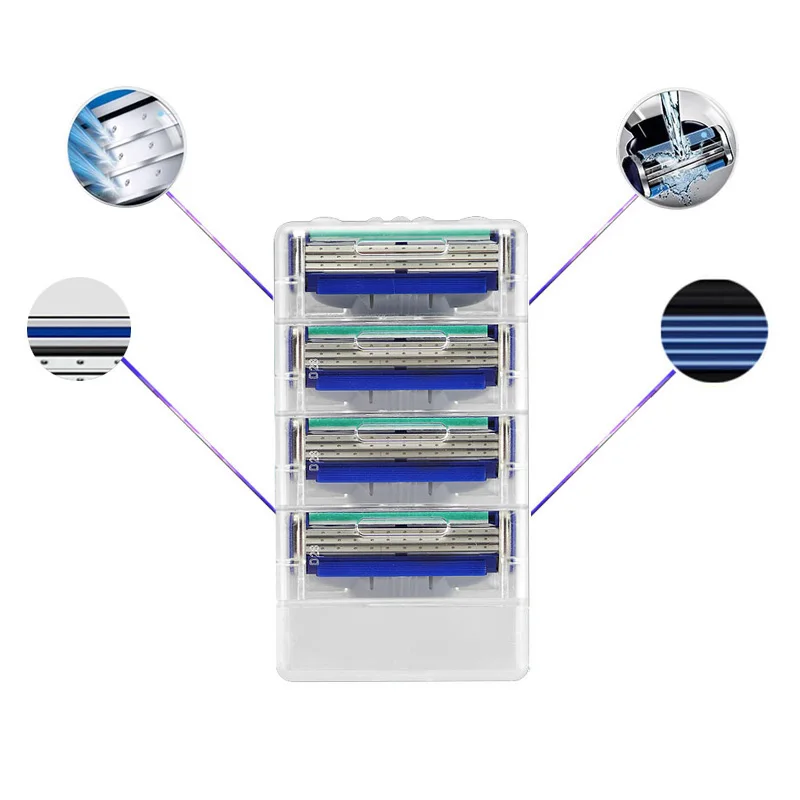 Турбо! 4 шт./лот лезвия Machliesd бренд 3 слоя точилка для лезвия бритвы лезвие резак бритвенные лезвия для мужчин кассеты для бритья