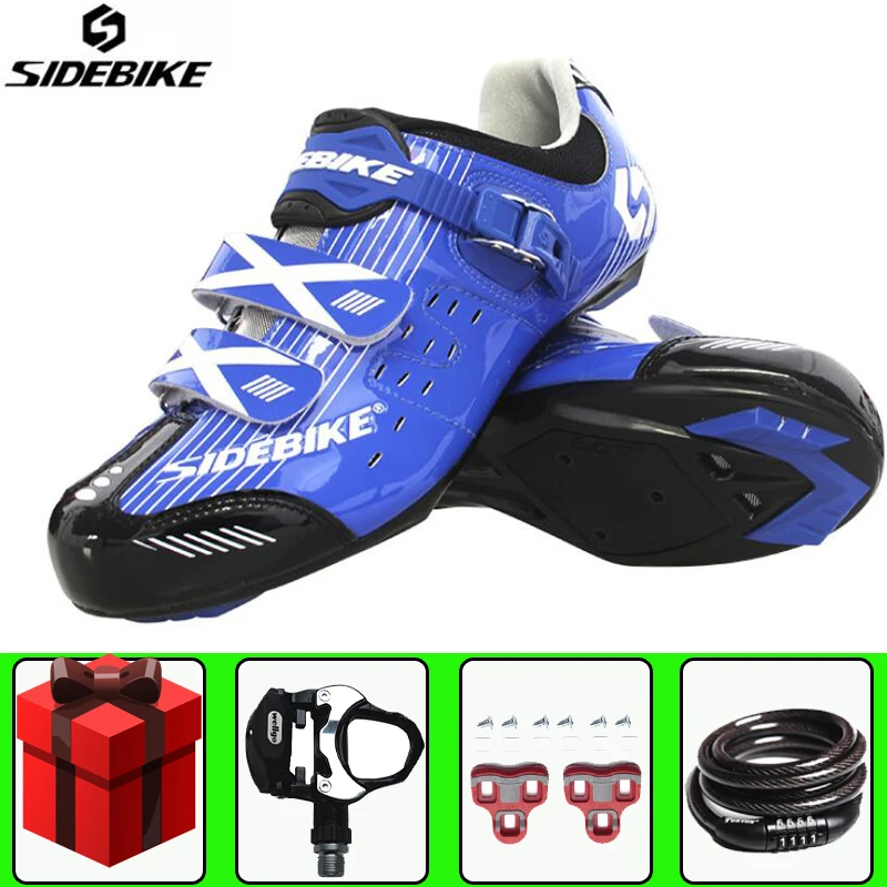 add all SIDEBIKE/велосипедная обувь для шоссейного велосипеда, комплект с педалью, sapatilha ciclismo, мужские велосипедные гоночные спортивные кроссовки для шоссейного велосипеда с автоматической блокировкой - Цвет: add all