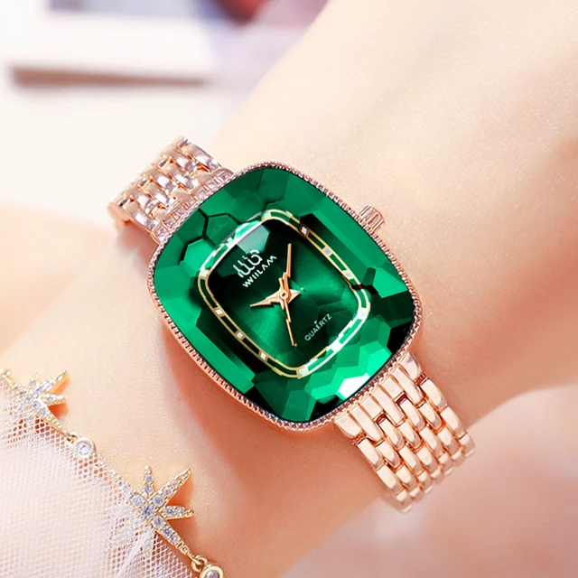 Green Diamond Style Luxury Women Quartz Watch 38mm 1