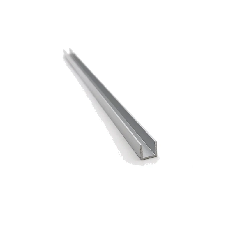 Aluminum U Channel U shape Aluminum 4-7mm wide 0.6-0.8mm thick 6063 Aluminum Alloy Glass Covered Edge Strip