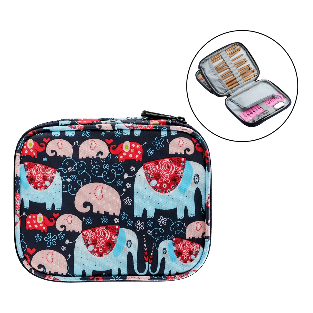 Oxford Cloth Crochet Hook Case Empty Zipper Bag Portable Travel Crochet Storage Bag with Web Pocket for Carrying Crochet Needles Oxford Cloth Crochet Hook Case Empty Zipper Bag Portable Travel Crochet Storage Bag with Web Pocket for Carrying Crochet Needles