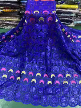 

NIAI blue bazin riche getzner fabric african lace fabric wedding brode nigerian french lace fabrics for dress sewing XY3367B-1