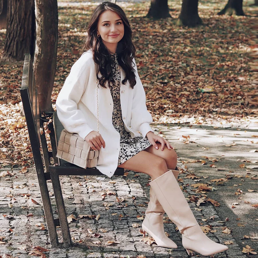 

Вязаный кардиган BoozRey для женщин, белый свитер с V-образным вырезом и длинным рукавом, Y2k, повседневная женская однобортная куртка, кардиганы