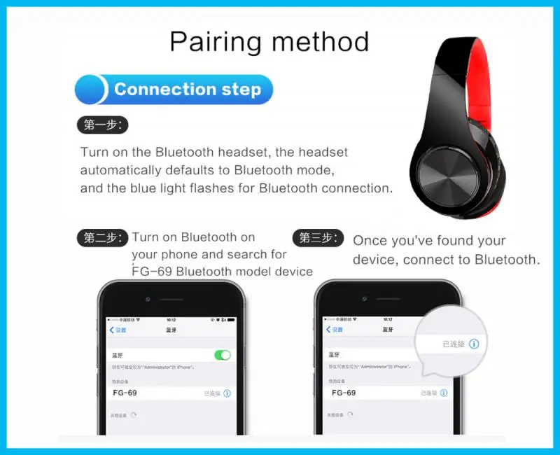 5 Colors Wireless Bluetooth headset V5 0 wireless card Volume Control Headphone For iPhone Xiaomi Huawei Samsung Smart Phone