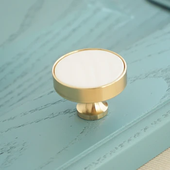 

Copper Door Knob White Shell Cabinet Knobs Round Diameter 1.26 "Dresser Pull Drawer Knob Stylish Modern Furniture Knob 32mm