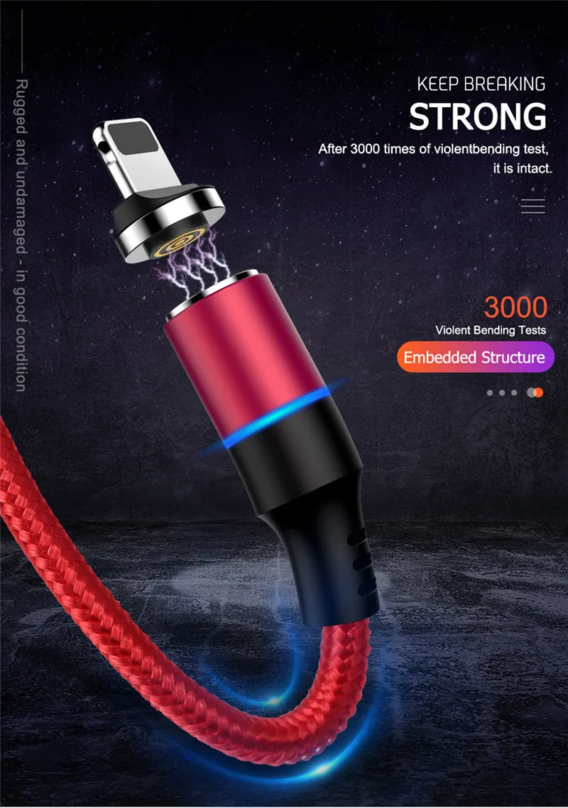 1 м 2 м Магнитный Micro USB кабель для iPhone X XS samsung Android Phone 3A Быстрая зарядка usb type C кабель магнитное зарядное устройство провод шнур
