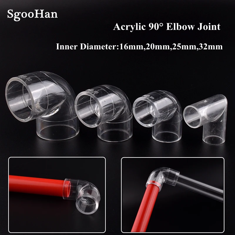 1pc Acrylic Pipe  Aquarium Fish Tank Connector Plexiglass Water Supply Tube Elbow Joints Shrimp Nano Water Tank 3 Way Tee Joints