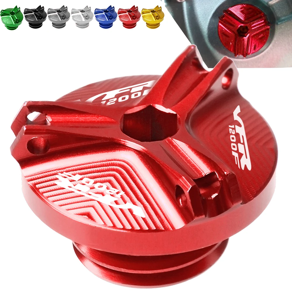 With VFR1200 F logo M20*2.5 Motorcycle Engine Oil Cup Fuel Filler Tank Cap Cover For Honda VFR 1200 2010 2011 2012 2013 201 2016 |