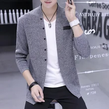 BOO мужской весенний тонкий модный красивый вязаный кардиган с v-образным вырезом, Молодежный модный свитер с длинными рукавами