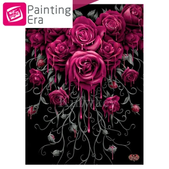

2020 Era Flower dembroidery cross stitch kit abstract red Rose 5d Diamond Painting mosaic flower 5d Picture Of Rhinestones