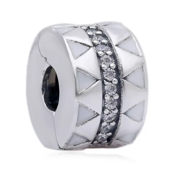 

Original Sparkling Jagged Zig Zag Lines Clip Stopper Beads Fit 925 Sterling Silver Charm Pandora Bracelet Bangle Diy Jewelry