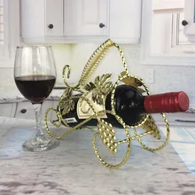 Проволочная витая Винная стойка из виноградных листьев, бронзовая Винная стойка, украшения для дома и кухни