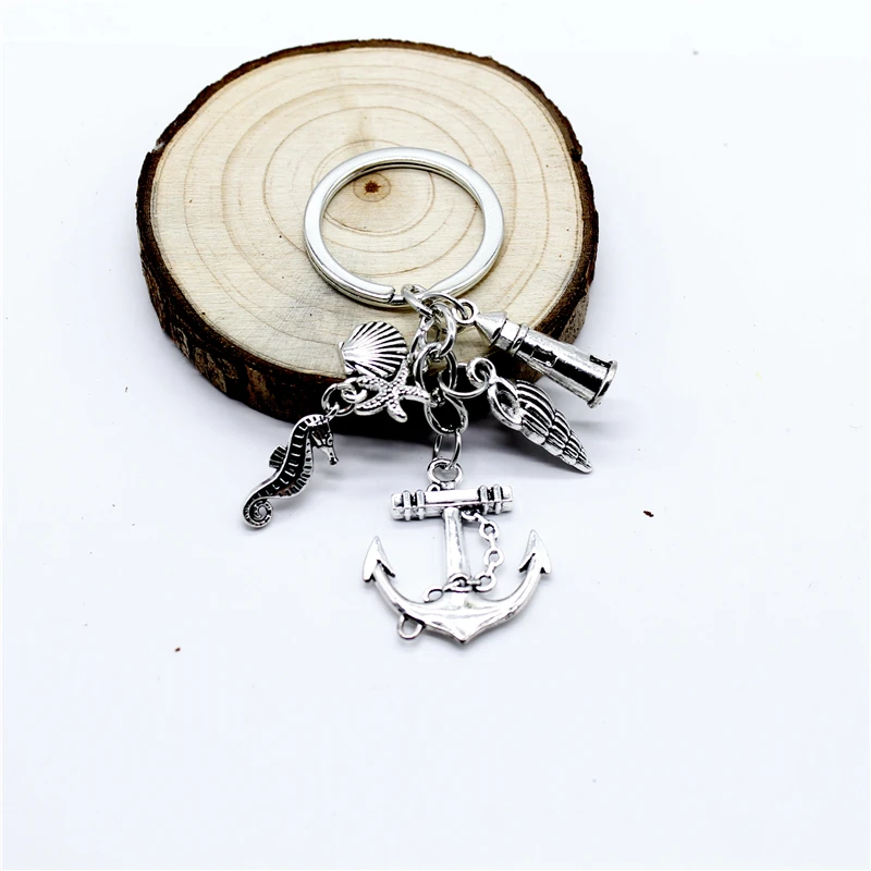 

NEW 1 Beach Keychains Anchors Lighthouse Pillow Seahorse Charm Soft Keychains Jewelry Summer Gift Key Chains