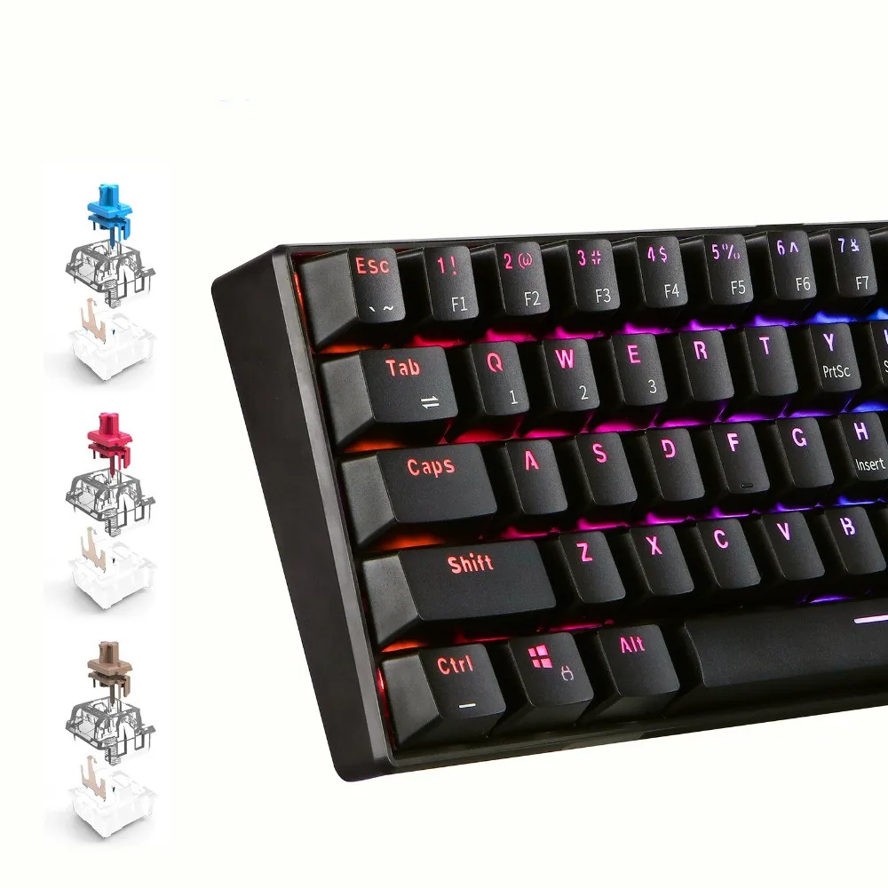  RK61 RGB Mini Mechanical Gaming Keyboard Bluetooth USB Backlit Keyboard Cherry Axis for Mac Windows