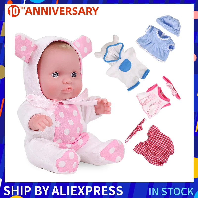 8 дюймовые куклы для новорожденных девочек розовая одежда мягкие силиконовые