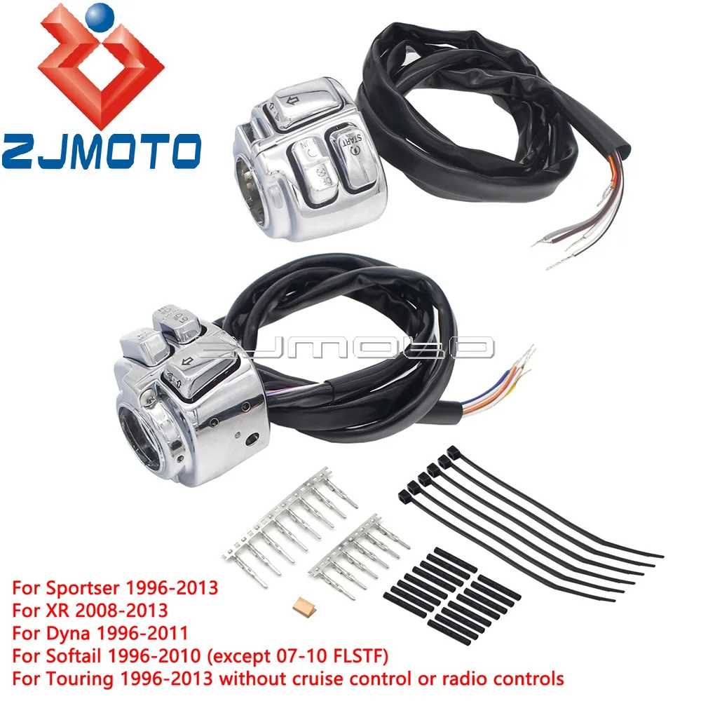 1" Handlebar Switch Control Kit For Harley Softail Sportster Dyna Iron