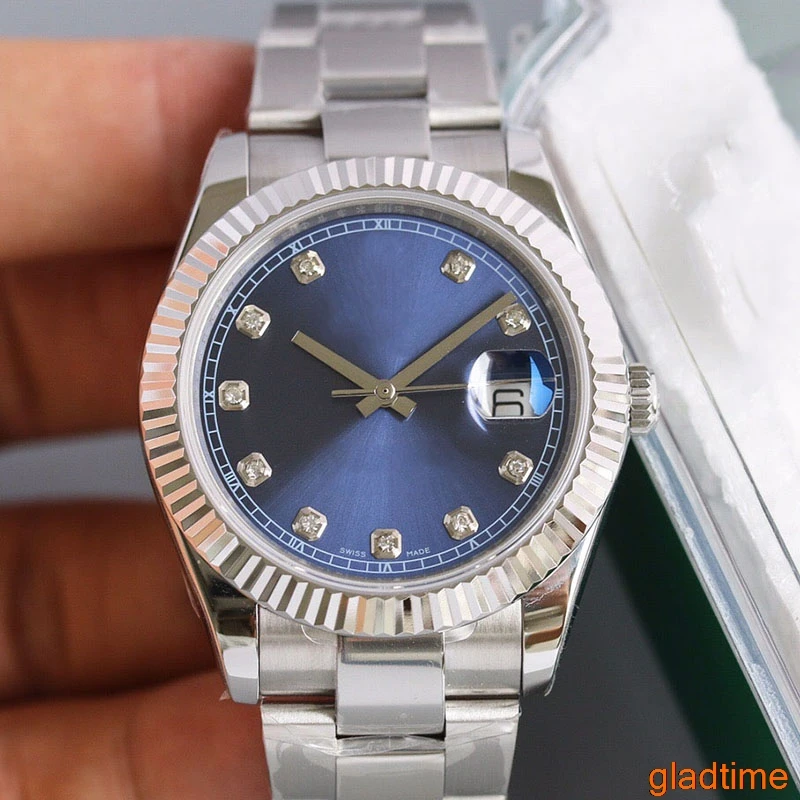 2 41 мм люксовый бренд AAA автоматические datejust механические темно-Родиевые юбилейные женские и мужские дизайнерские наручные часы Мужские часы - Цвет: 2