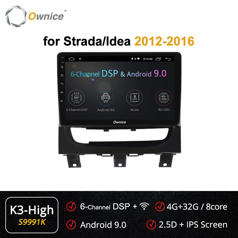 S9991 K3 HIGH Ownice 4G+ 64G 2din 8 ядерный Android9.0 K3 K5 K6 автомобильный Радио плеер для Fiat Strada 2013- DVD gps Navi Стерео DSP 4G LTE SPDIF - Цвет: S9991 K3 HIGH