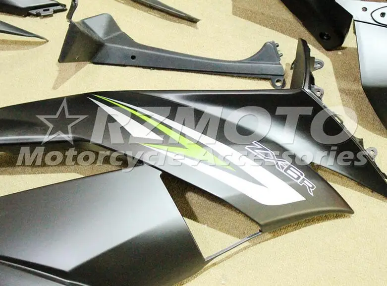Литьевая Форма ABS Обтекатель Набор подходит для Kawasaki ZX6R 2009 2010 2011 2012 Обтекатели ZX-6R 09 10 11 12 ниндзя 636 черный матовый Великобритания