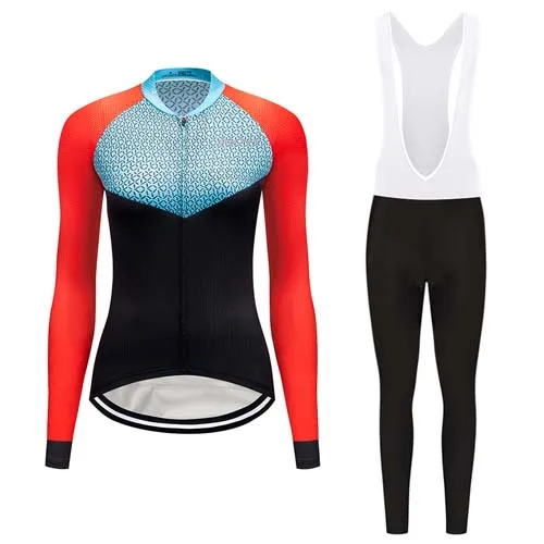 Зимний женский комплект Джерси для велоспорта, одежда для шоссейного велосипеда, одежда для велоспорта MTB, форма для триатлона, спортивный костюм, куртка, комплект, комбинезон - Цвет: Sets 4